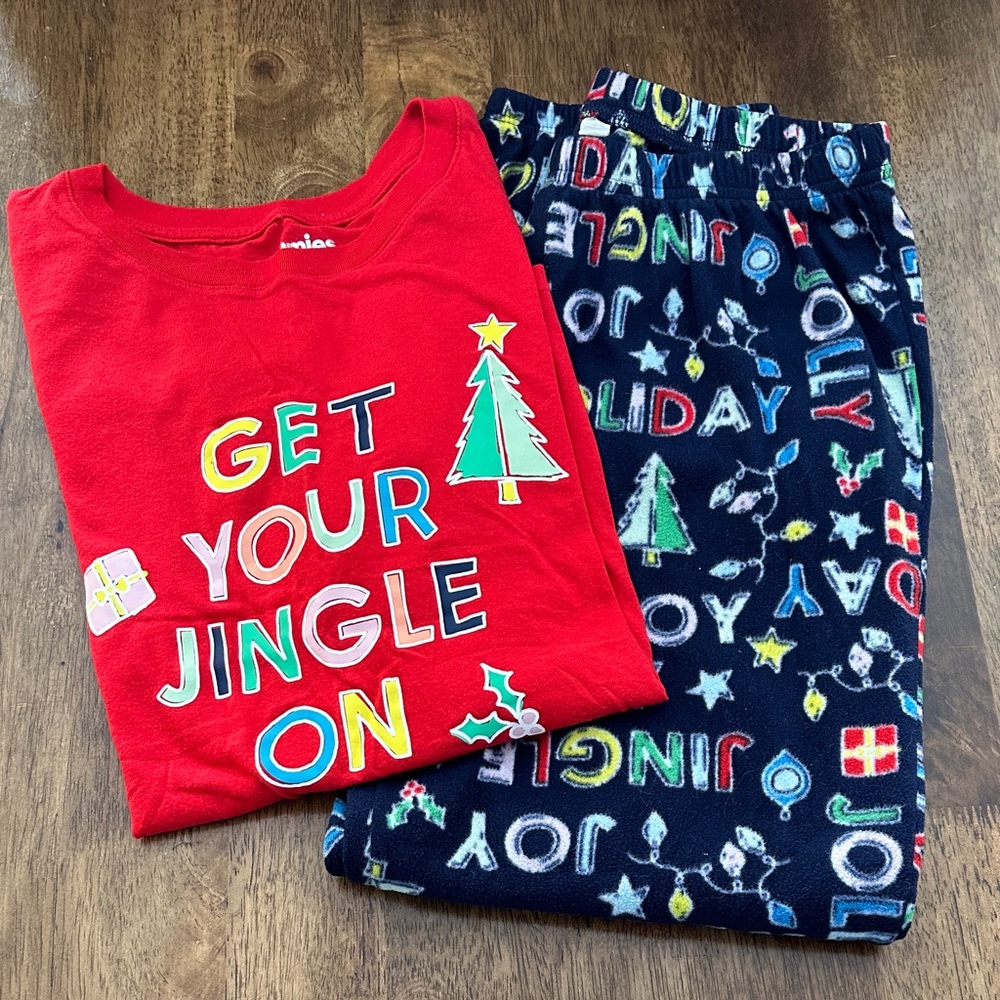 Wonder Nation Festive Red and Blue Pajama Set